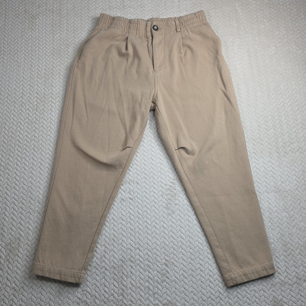 YoungLA Pants Sweatpants Mens Sz 30R Khaki Tan Elastic Waist Logo Streetwear
